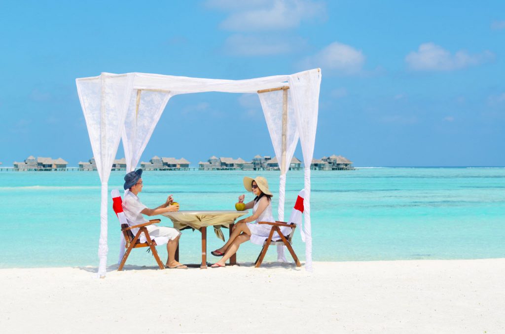 Romantic Honeymoon Couple in Maldives